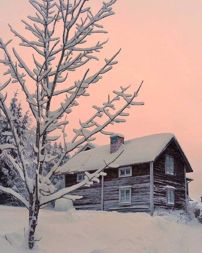 雪地里的黄昏自然风景图片 5