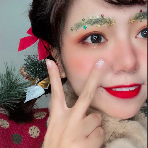 圣诞妆容清纯可爱mm美女图片 4