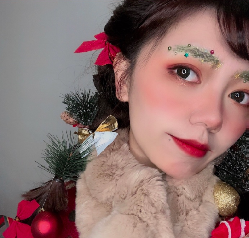 圣诞妆容清纯可爱mm美女图片 5