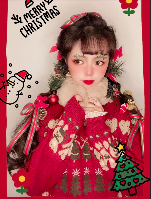 圣诞妆容清纯可爱mm美女图片 6