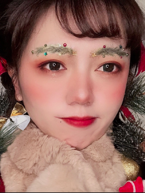 圣诞妆容清纯可爱mm美女图片 7