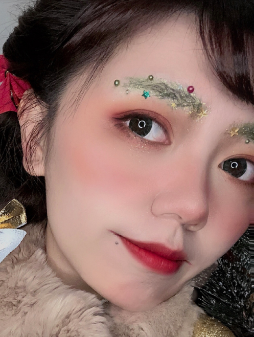 圣诞妆容清纯可爱mm美女图片 8