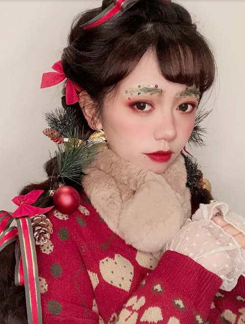 圣诞妆容清纯可爱mm美女图片 9