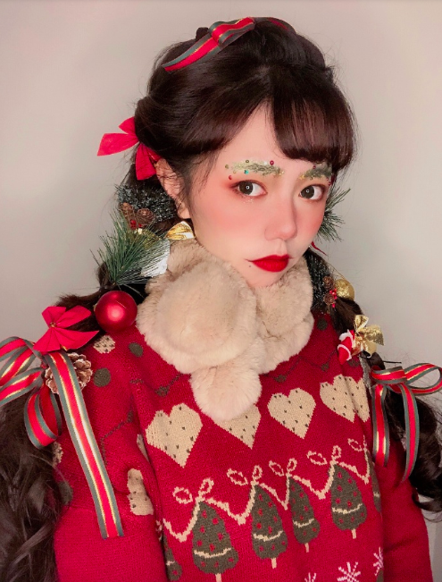 圣诞妆容清纯可爱mm美女图片 10