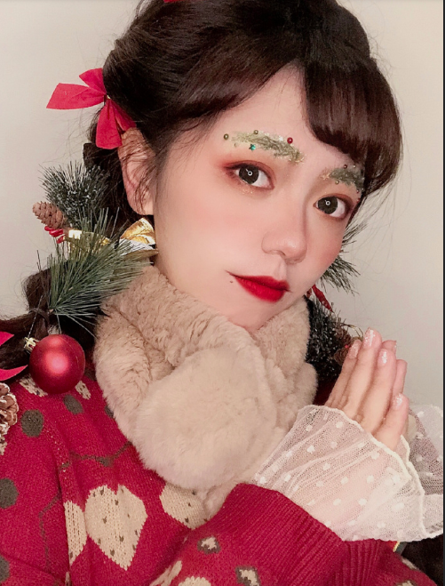 圣诞妆容清纯可爱mm美女图片 11