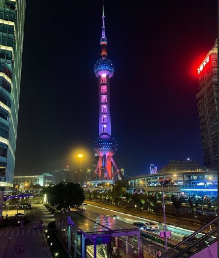 上海夜景灯光璀璨的外滩夜景图片 4