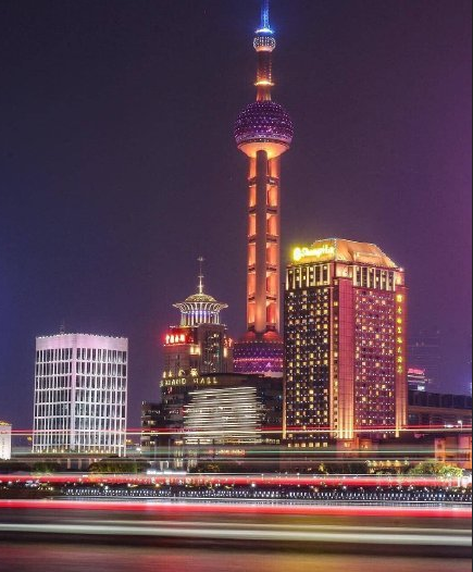 上海夜景灯光璀璨的外滩夜景图片 5