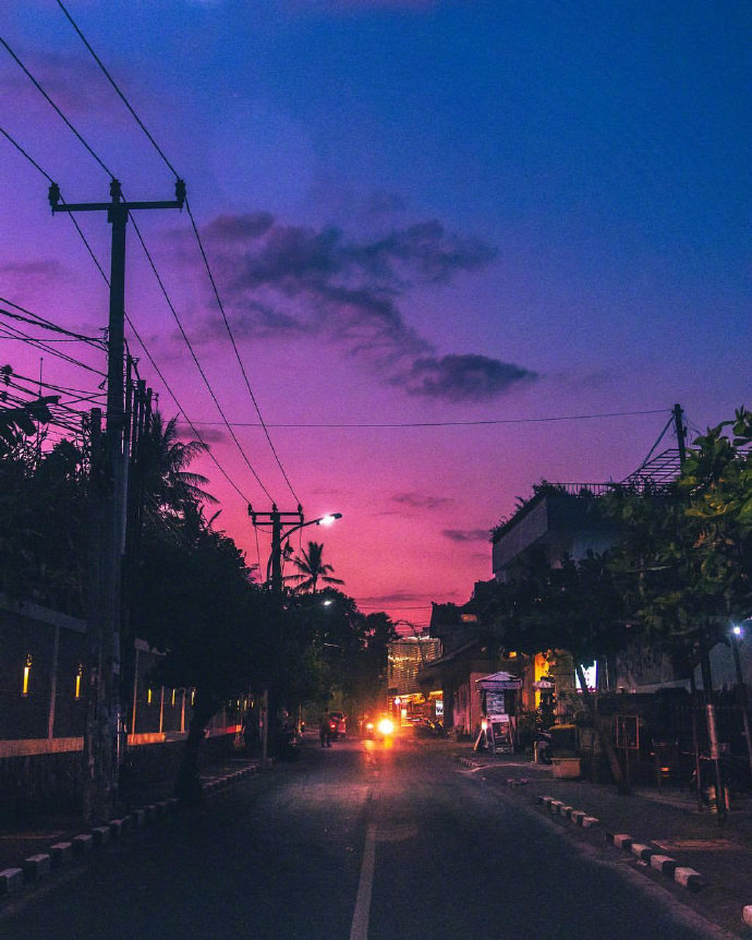 越南旁晚晚霞美景图片
