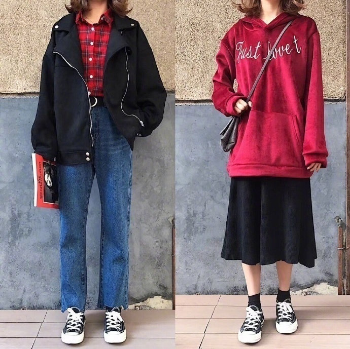 时髦又好看的学院风休闲衣服搭配图片 2
