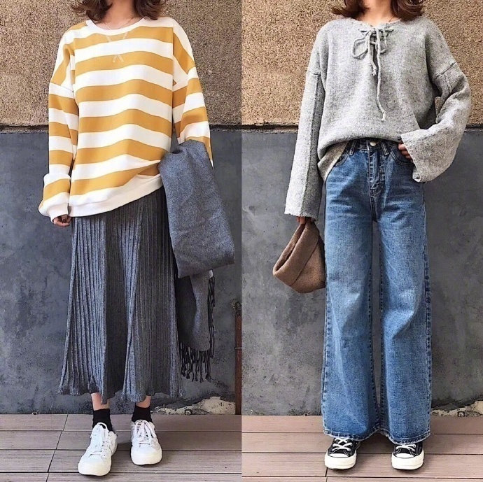 时髦又好看的学院风休闲衣服搭配图片 6