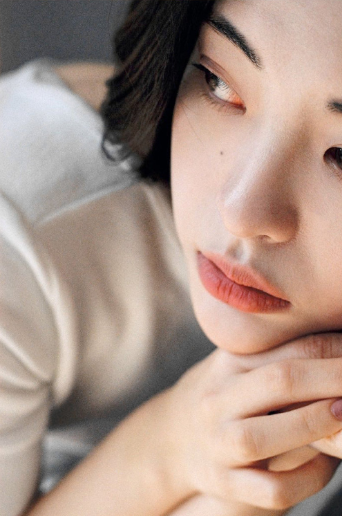 短发女生复古发型清纯mm韩国美女图片 9