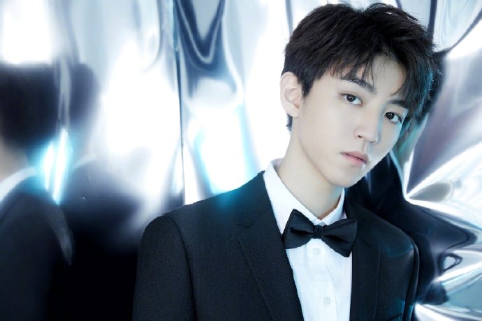 tfboys王俊凯黑色经典西装参加百花迎春活动图片 7