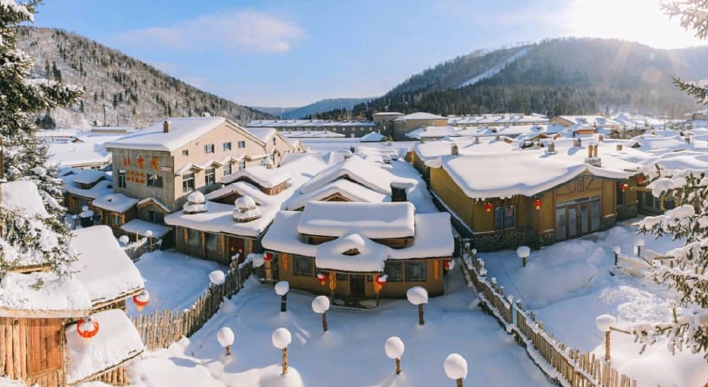 雪白纯净的世界中国雪乡风景图片 3