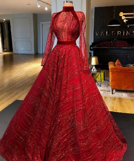 喜庆的红色婚纱礼服图片 7