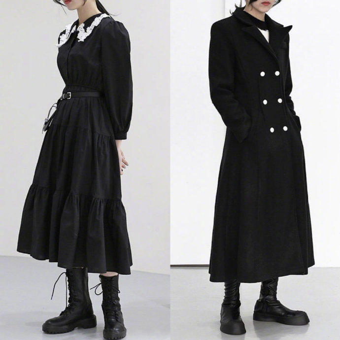 个性十足的黑白色系极简风服装搭配盐系少女值得参考 3