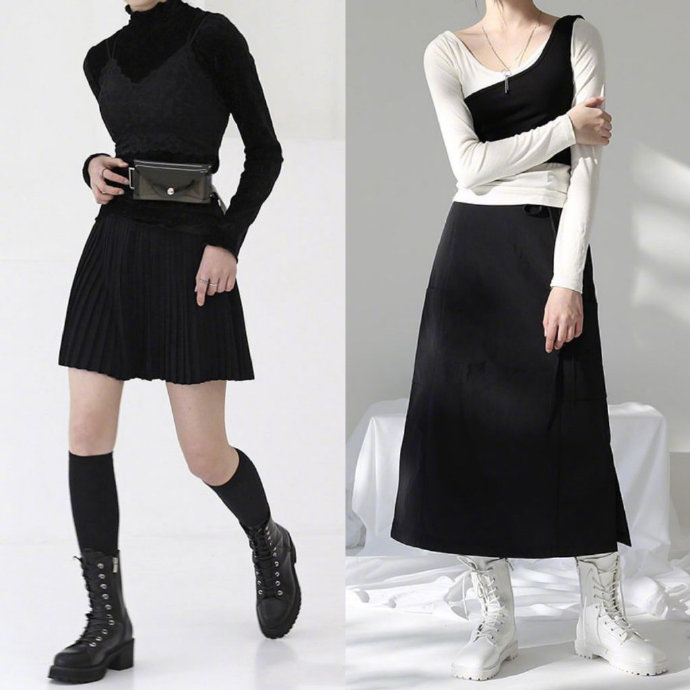 个性十足的黑白色系极简风服装搭配盐系少女值得参考 8