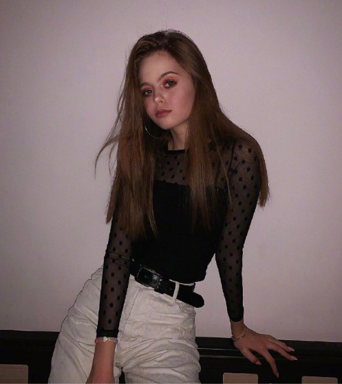 俄罗斯美女模特牛仔服搭配街拍图片 8