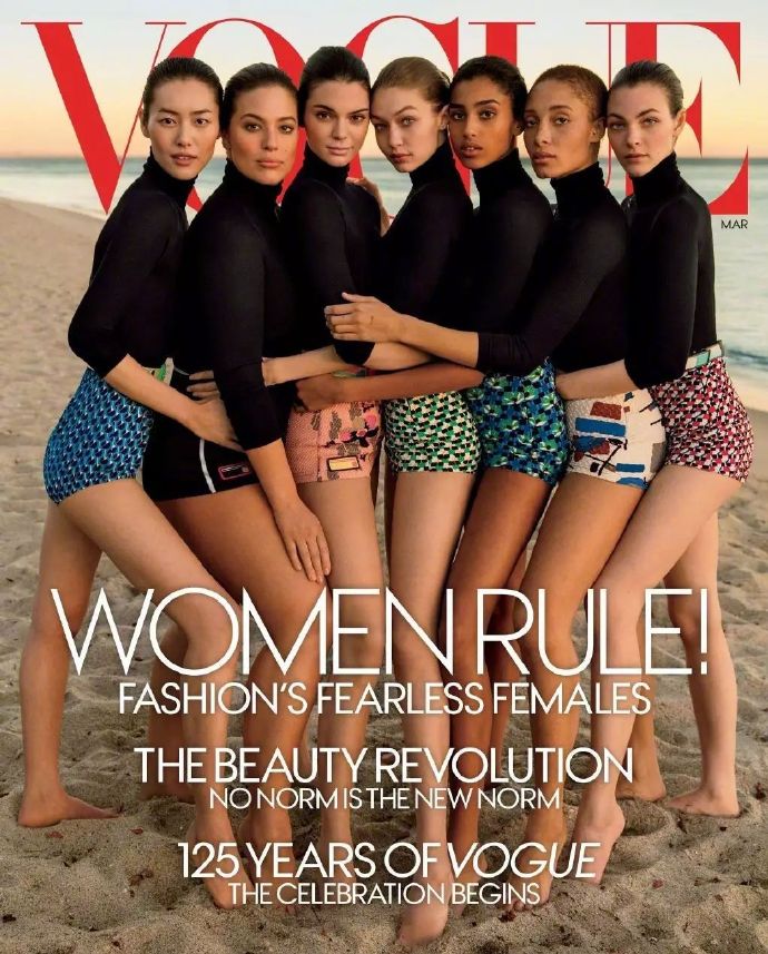 中国美女超模刘雯登上《Vogue US》4月刊封面图片 4