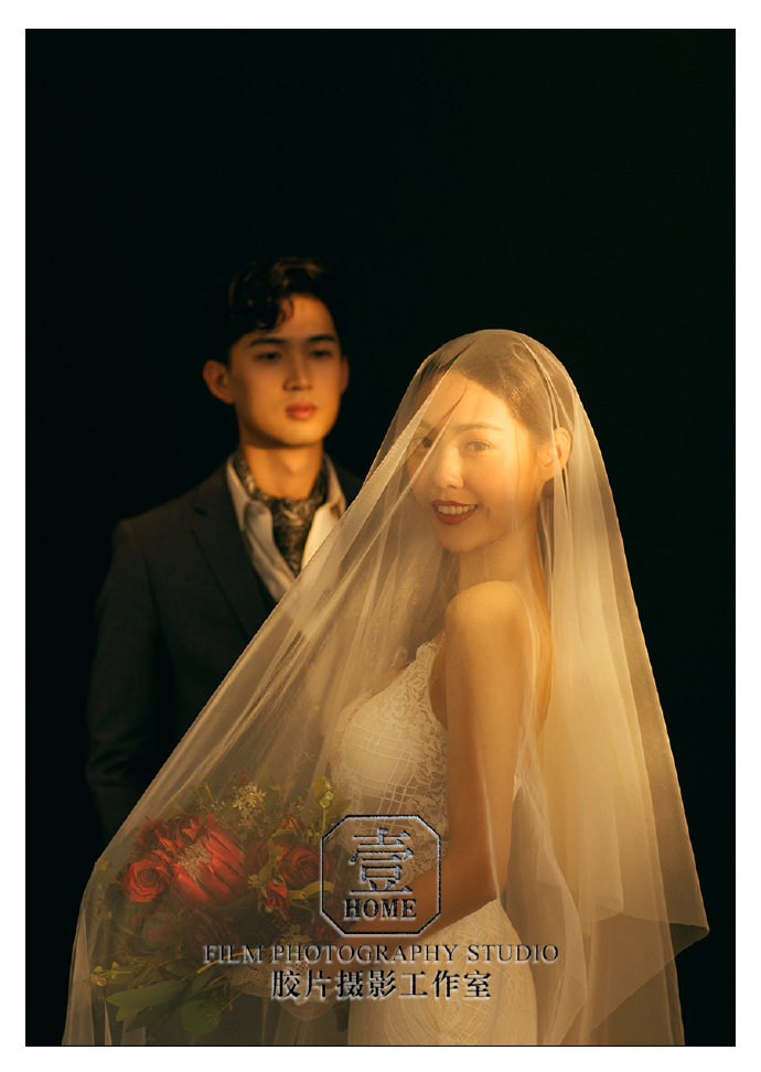 复古胶片老照片婚纱照图片 2