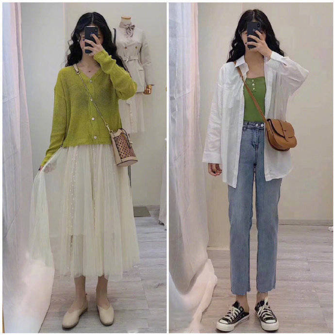 配色清新自然的春日少女服装搭配示范 5