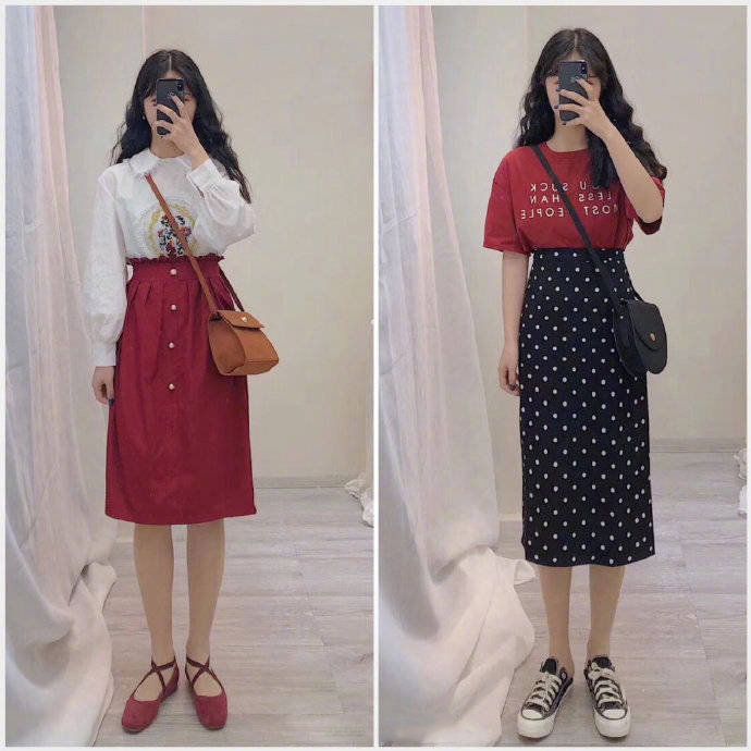 配色清新自然的春日少女服装搭配示范 9