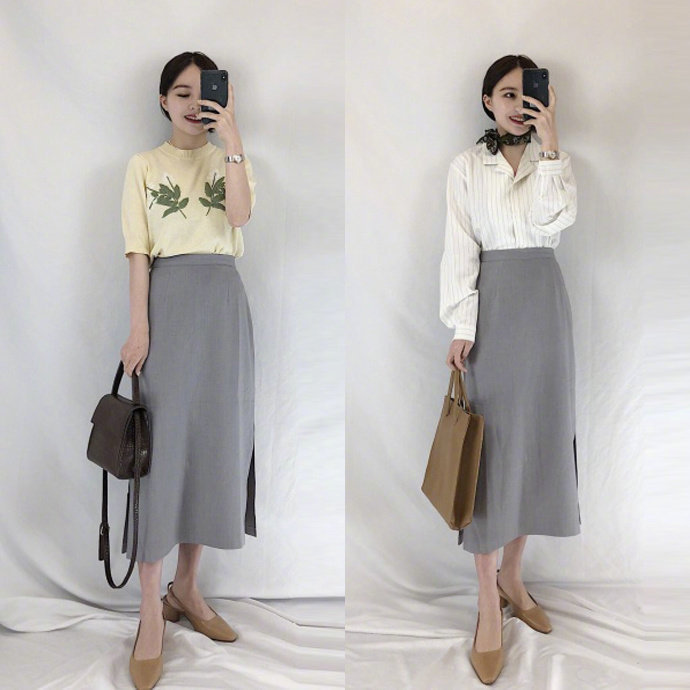春季chic风柔美感十足波点裙服装搭配 4