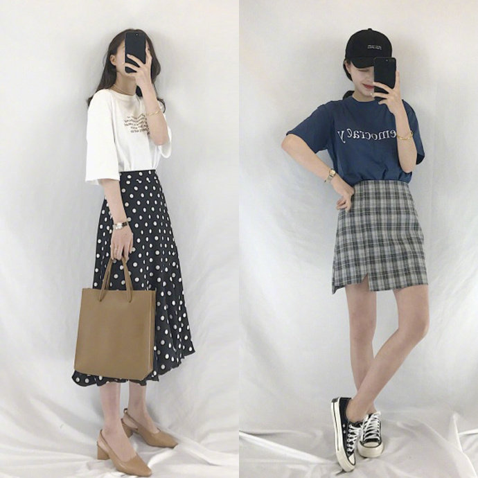 春季chic风柔美感十足波点裙服装搭配 9