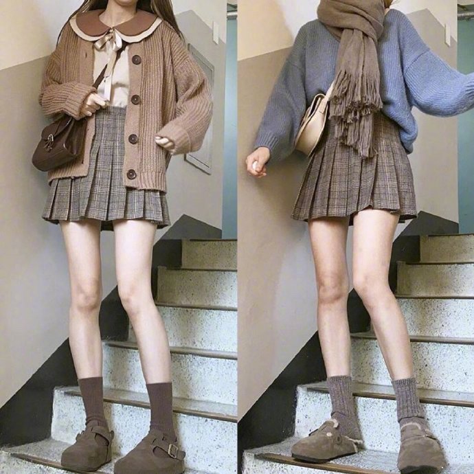 活力满满的暖春学院风look短裙搭配短袜 2