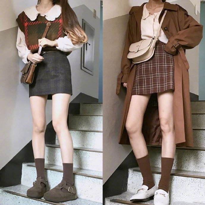 活力满满的暖春学院风look短裙搭配短袜 3