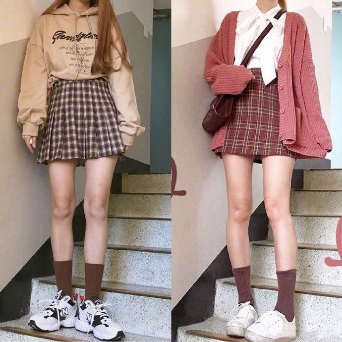 活力满满的暖春学院风look短裙搭配短袜 7