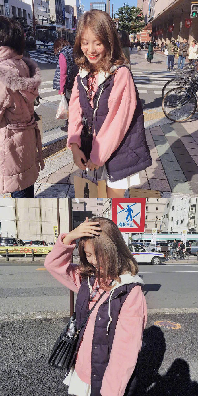 齐肩发清新的小女孩甜美街拍可爱图片 5