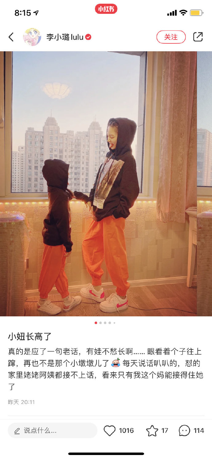 中国美女明星李小璐与女儿甜馨亲子装照片 8