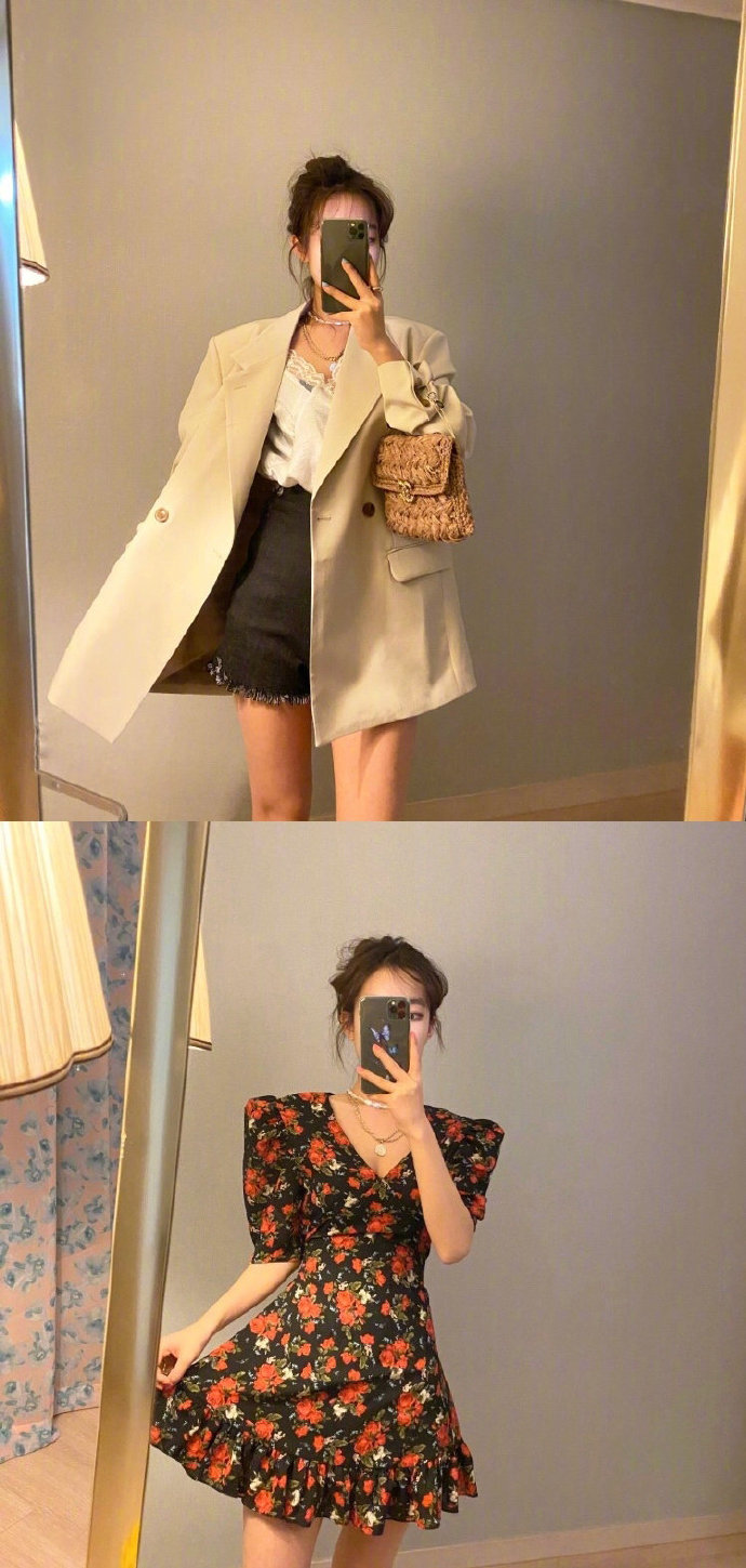 带有复古迷人的春夏搭配图片