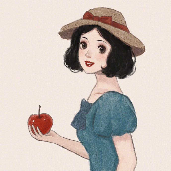迪士尼公主手绘插画头像女生图片