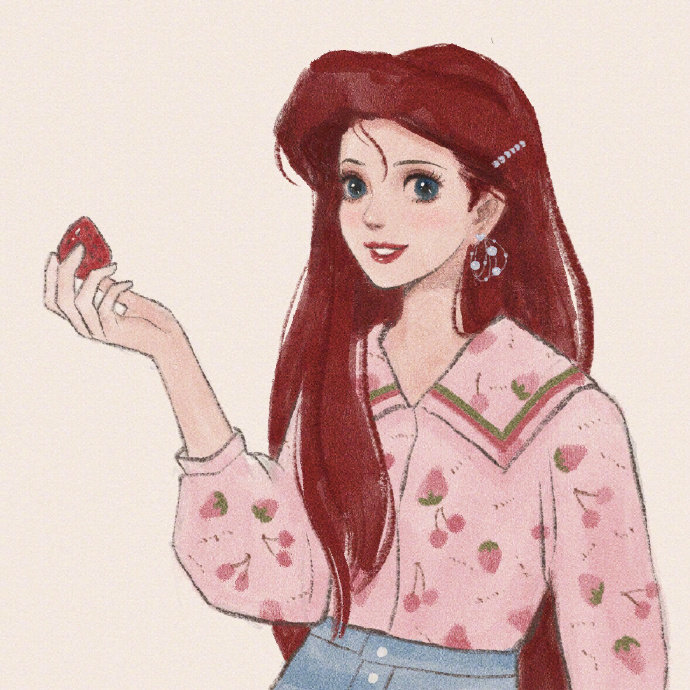 迪士尼公主手绘插画头像女生图片 2