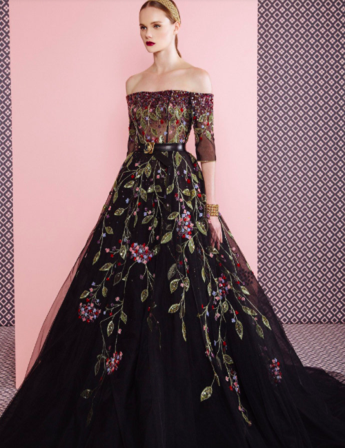 Georges Hobeika紫色和黑色婚纱图片