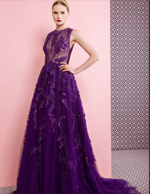 Georges Hobeika紫色和黑色婚纱图片 3