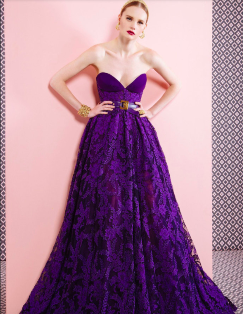 Georges Hobeika紫色和黑色婚纱图片 4