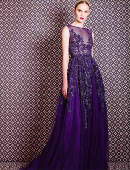 Georges Hobeika紫色和黑色婚纱图片 6