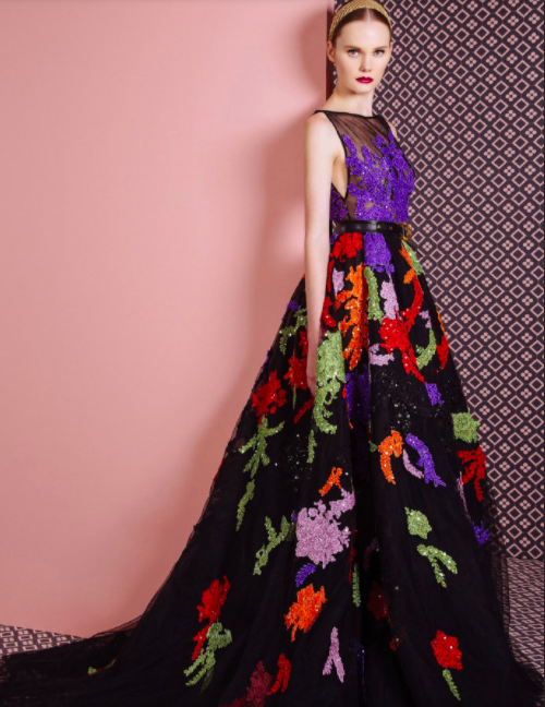 Georges Hobeika紫色和黑色婚纱图片 9