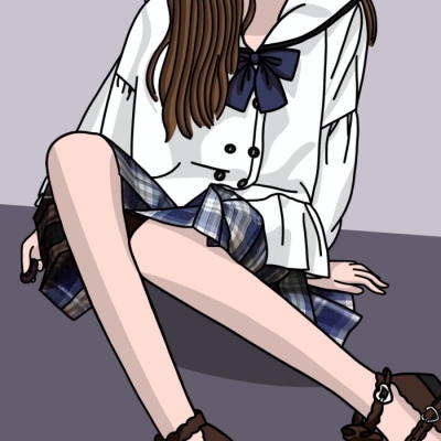 简约手绘头像女背书包 1