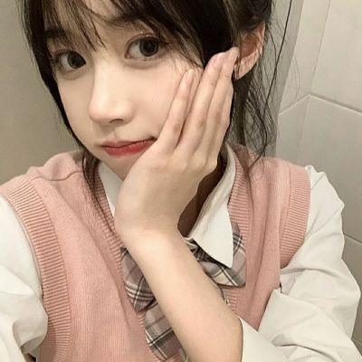 可爱头像真人女生头像手机遮脸 4