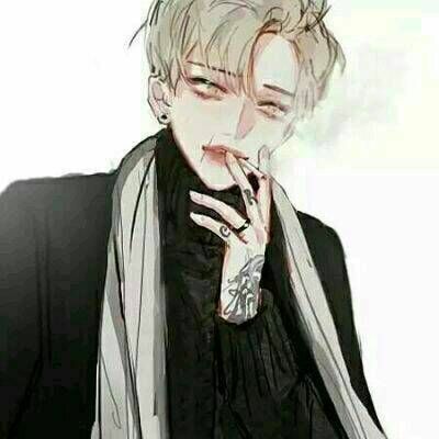 动漫头像男黑暗系抽烟 3