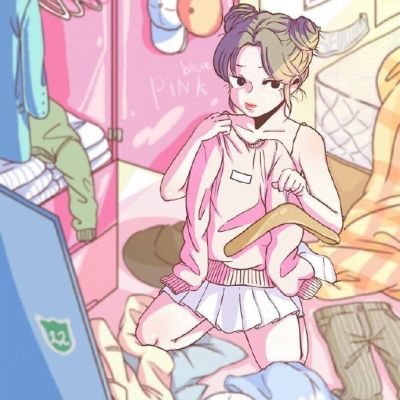 头像女ins原宿风手绘 3