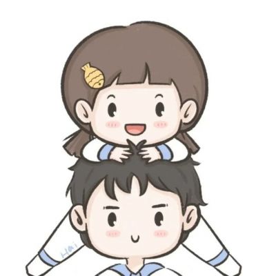 情侣头像卡通 一男一女情头 7