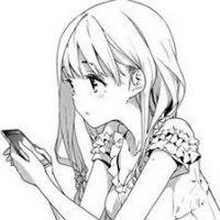 动漫头像二次元女黑白