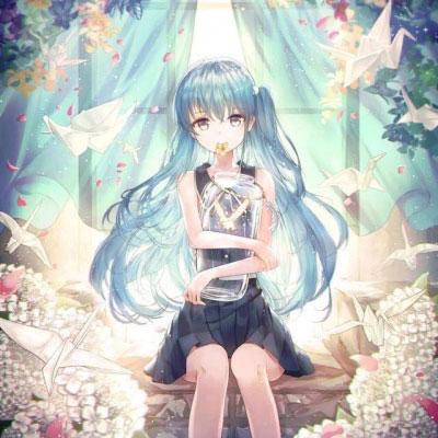 动漫女孩抱着猫咪的动漫头像 8