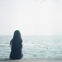 qq头像女生背影蓝色系