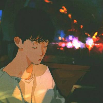 抑郁无助动漫男生头像伤感 5