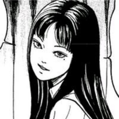 黑白漫画头像女生 4